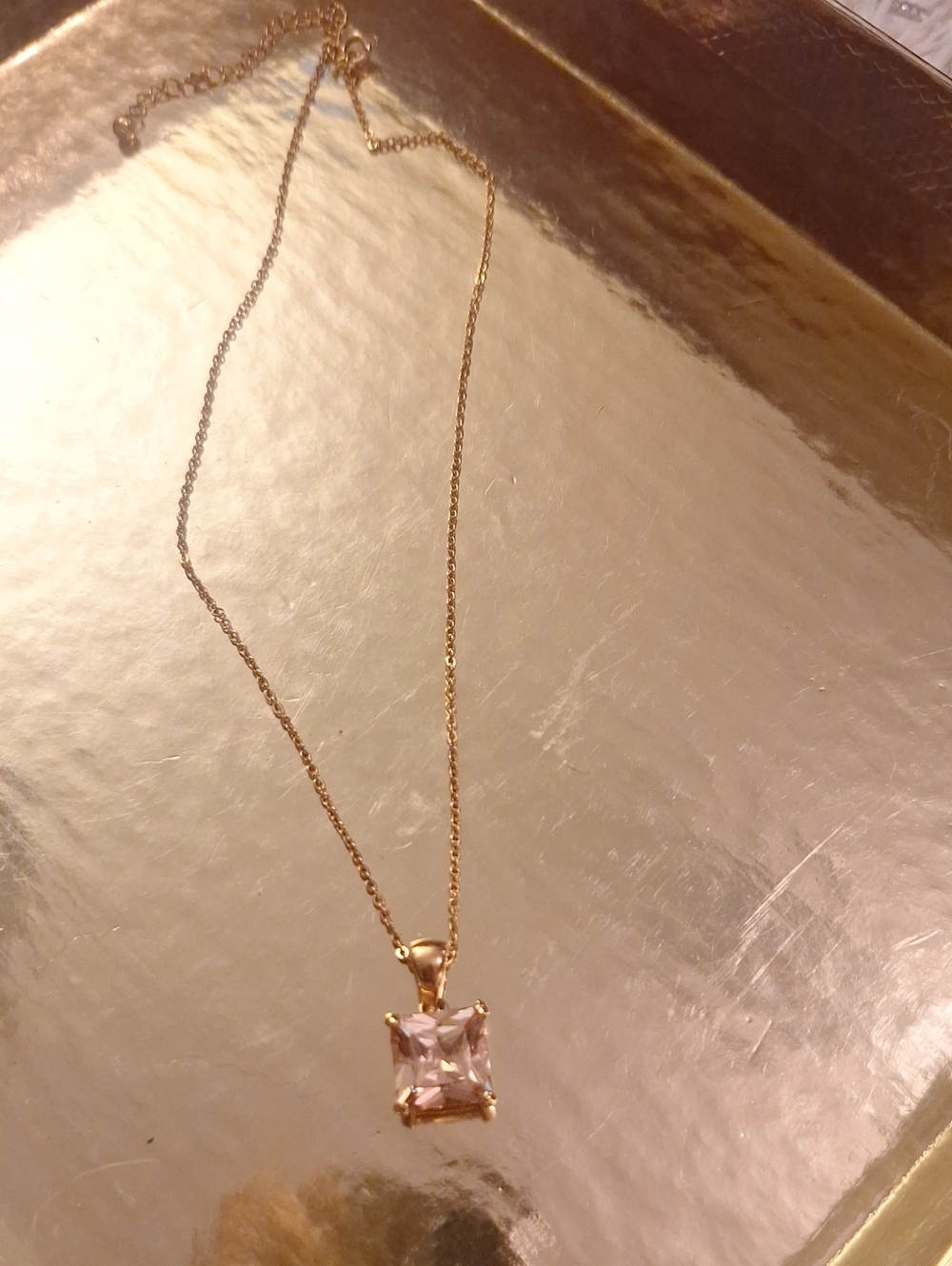 Gold-Tone Crystal Pendant Necklace
